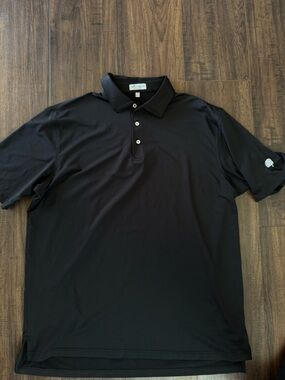 Peter Millar Summer Comfort Black Polo Shirt, Men's XL, Performance Golf